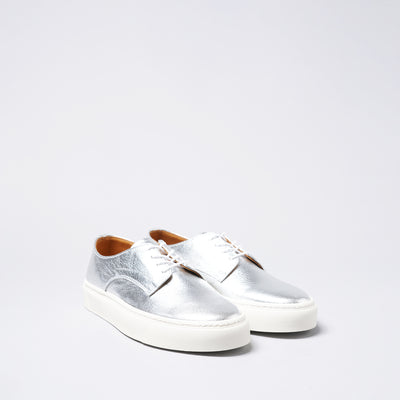 <TOSS> Bath Lace Up Leather Sneaker / Silver