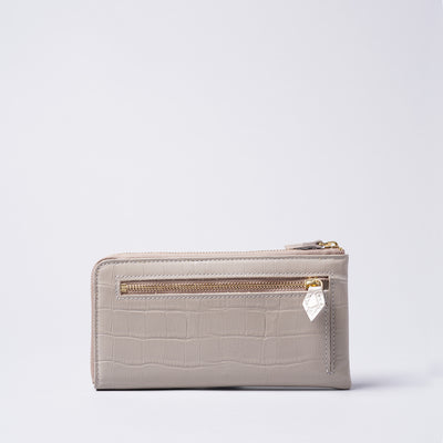 <Nomura Seisakusho> L Zipper Long Wallet (Crocodile Embossed) / Pale Blue