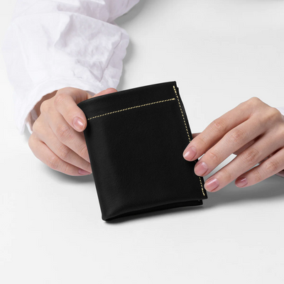 ＜M ripple customized folded wallet, black