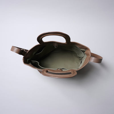 ＜ヌメリ＞ランチ バケツトートバッグ/モカ