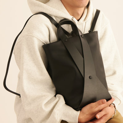 <Estine> Cradle series leather backpack/black