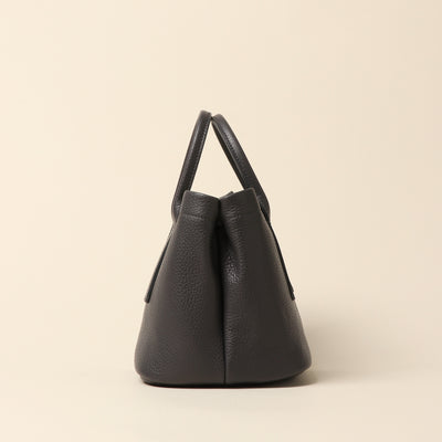 <itten-itten> Leather mini tote / charcoal gray