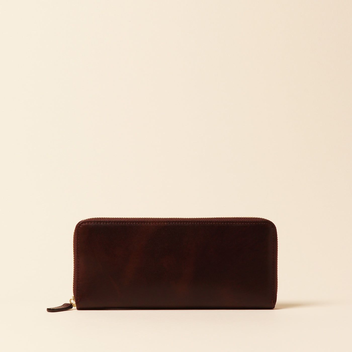 <Kipris> Silasagi leather round zipper honey cell ®long wallet, dark brown