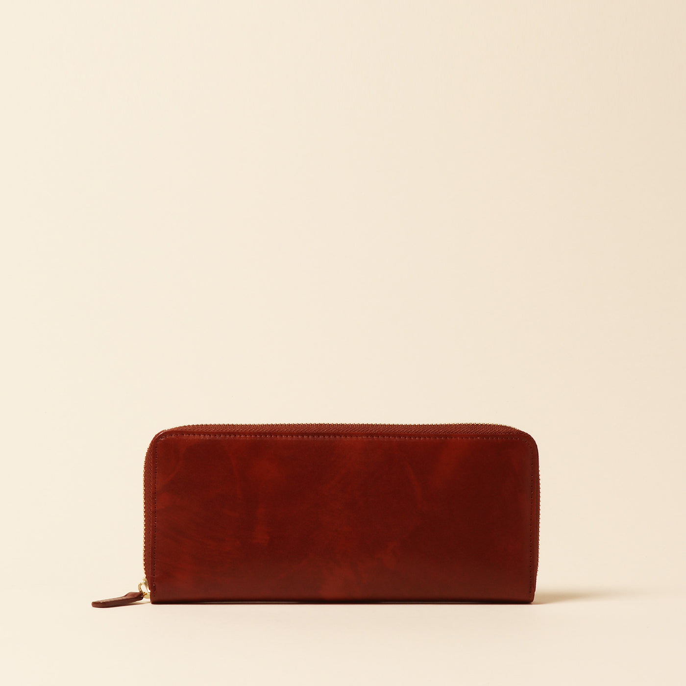 <Kipris> Silasagi leather round zipper honey cell ®long wallet, dark brown