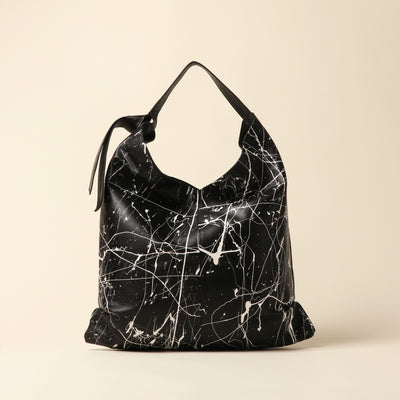 <Estine> Supra Series Leather Triangle Hobo Bag / Black
