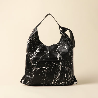 <Estine> Supra Series Leather Triangle Hobo Bag / Black
