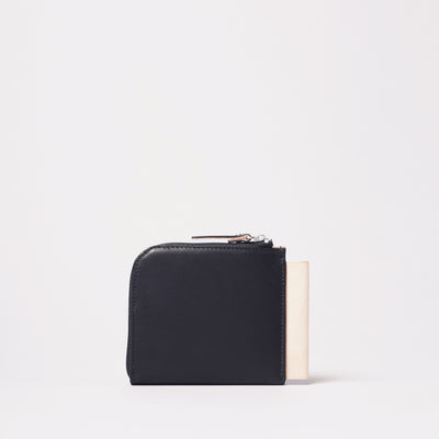 <Estine> Logical Series L Shaped Zipper Square Wallet / Black