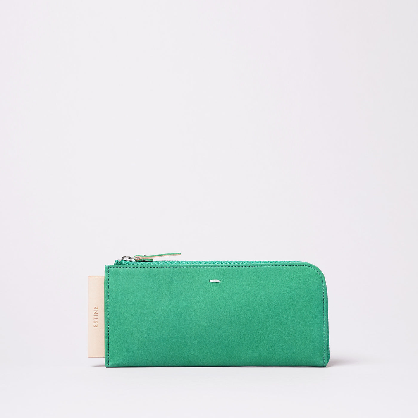 <Estine> Logical Series L Shaped Zipper Long Wallet / Green