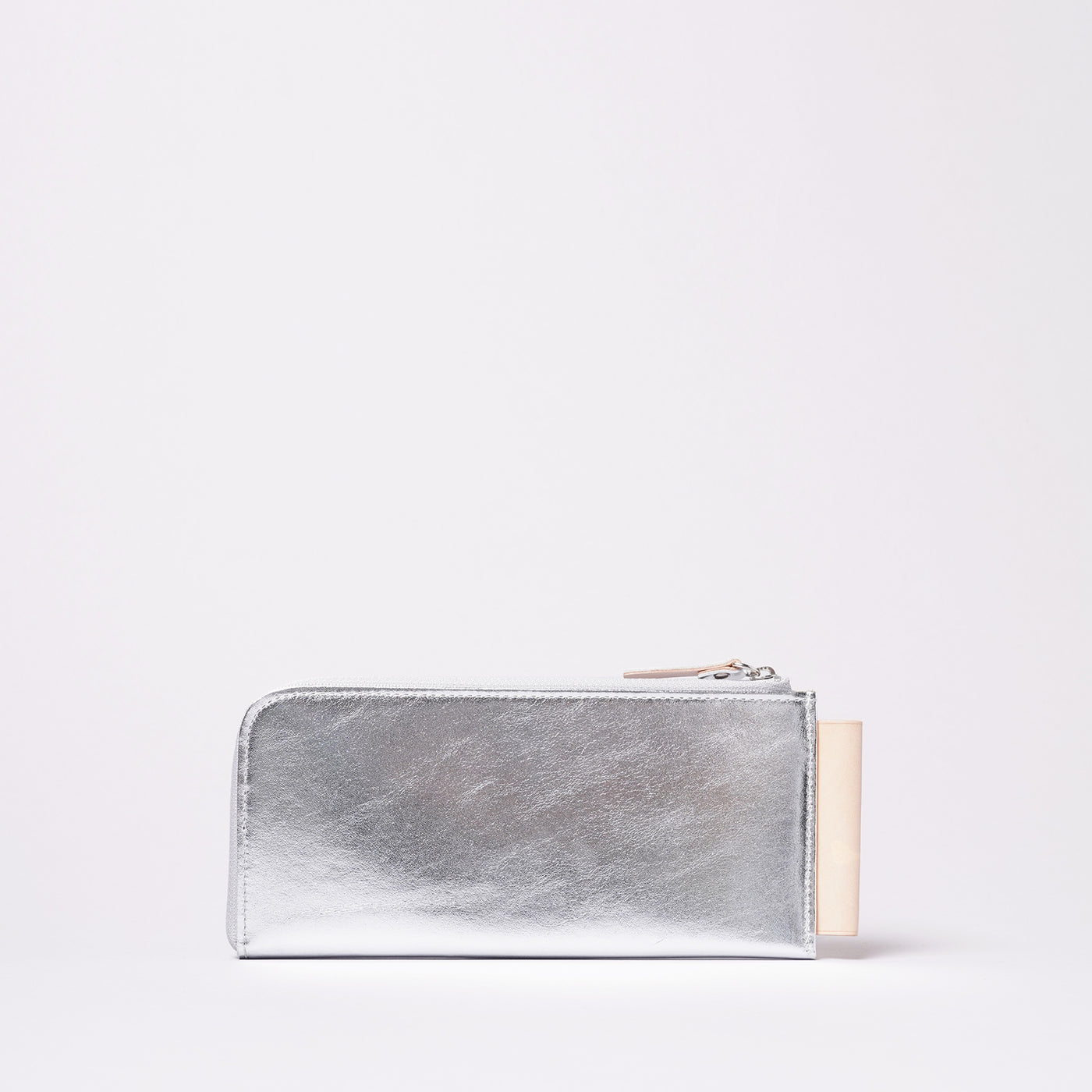 <Estine> Logical Series L Shaped Zipper Long Wallet / Silver