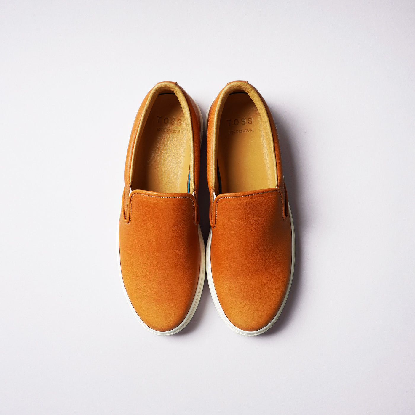 <TOSS> Lance Lance slip-on leather sneakers, Tanned Tochigi leather / brown