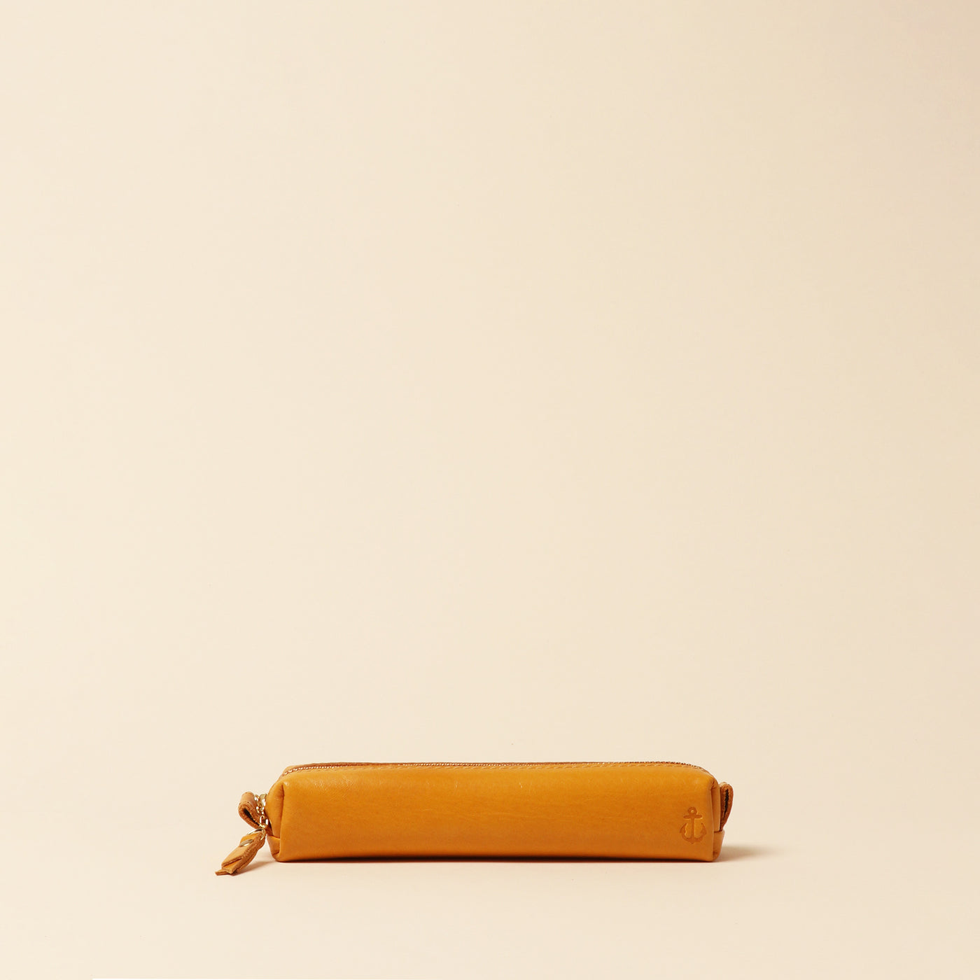＜Kiichi＞ 皮革拉鏈式筆袋 / 橙色