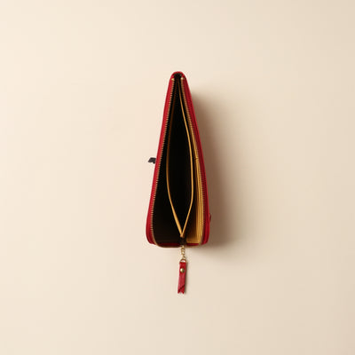 <Kiichi> Long wallet (L-shaped zipper) / Red